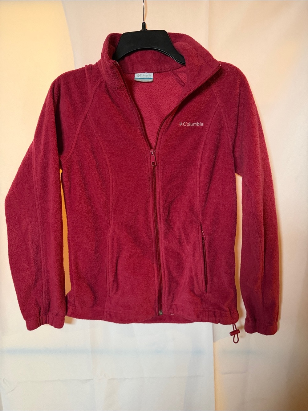 Columbia Maroon Full-Zip Fleece Hoodie